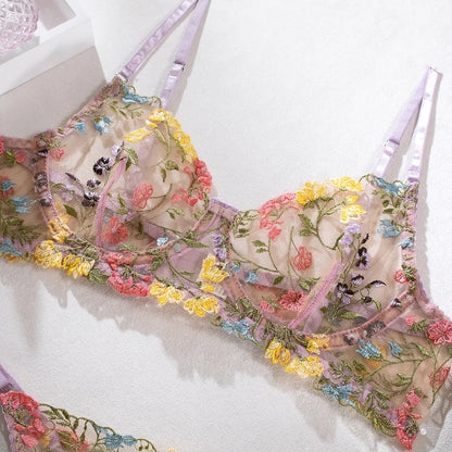 Kantige Lingerie Set Tweedelig met Borduurwerk
