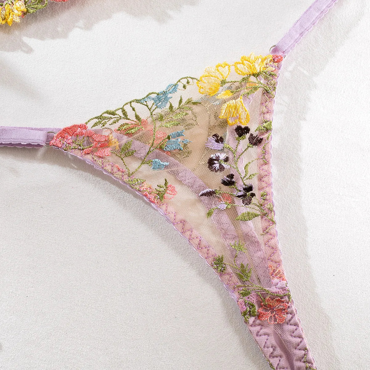 Kantige Lingerie Set Tweedelig met Borduurwerk
