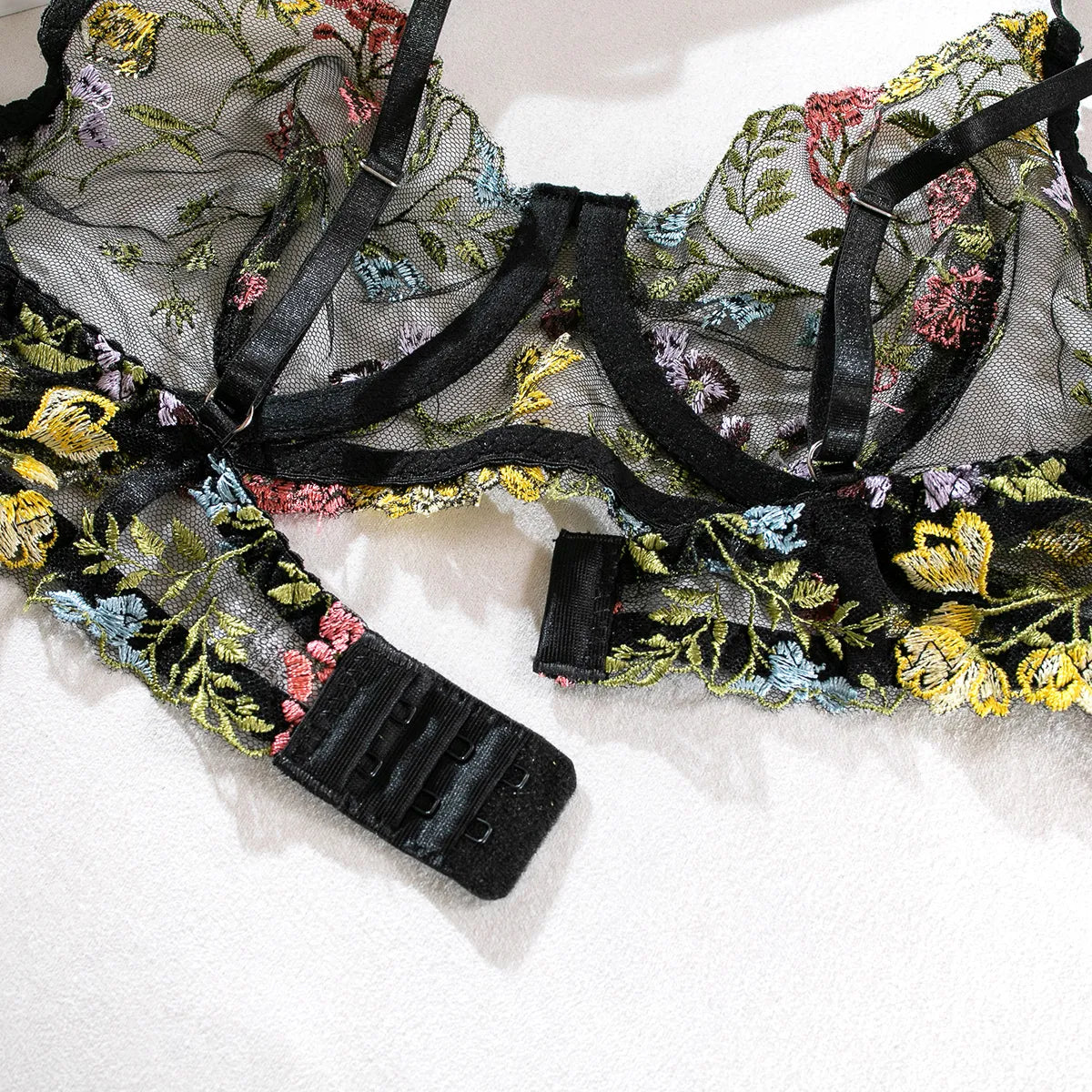 Kantige Lingerie Set Tweedelig met Borduurwerk