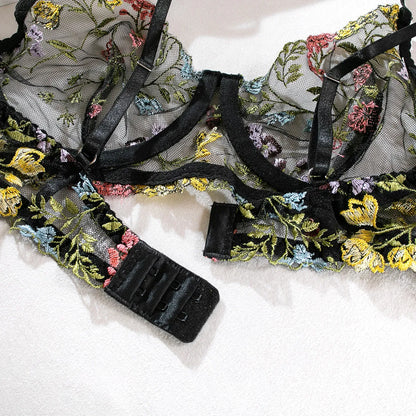Kantige Lingerie Set Tweedelig met Borduurwerk