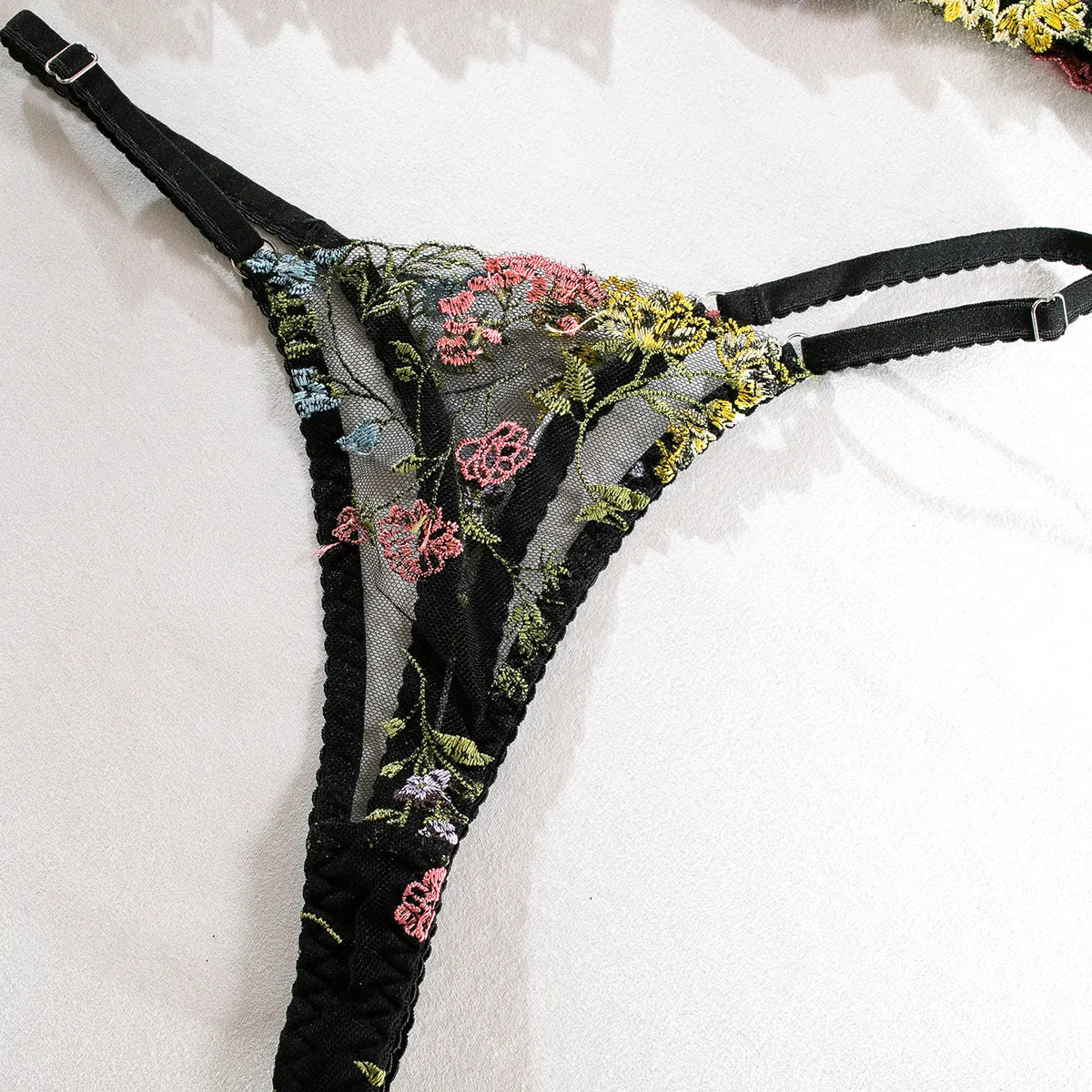 Kantige Lingerie Set Tweedelig met Borduurwerk