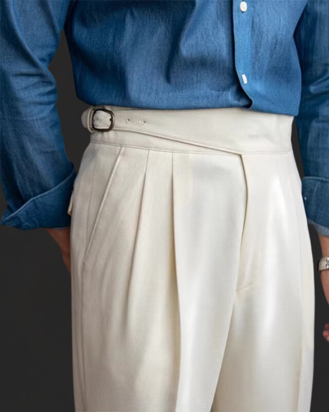 Heren Broek Vintage Plooi Stijl