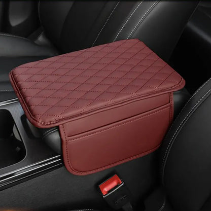 Leren Auto Armsteun Mat PU Leer Zwart