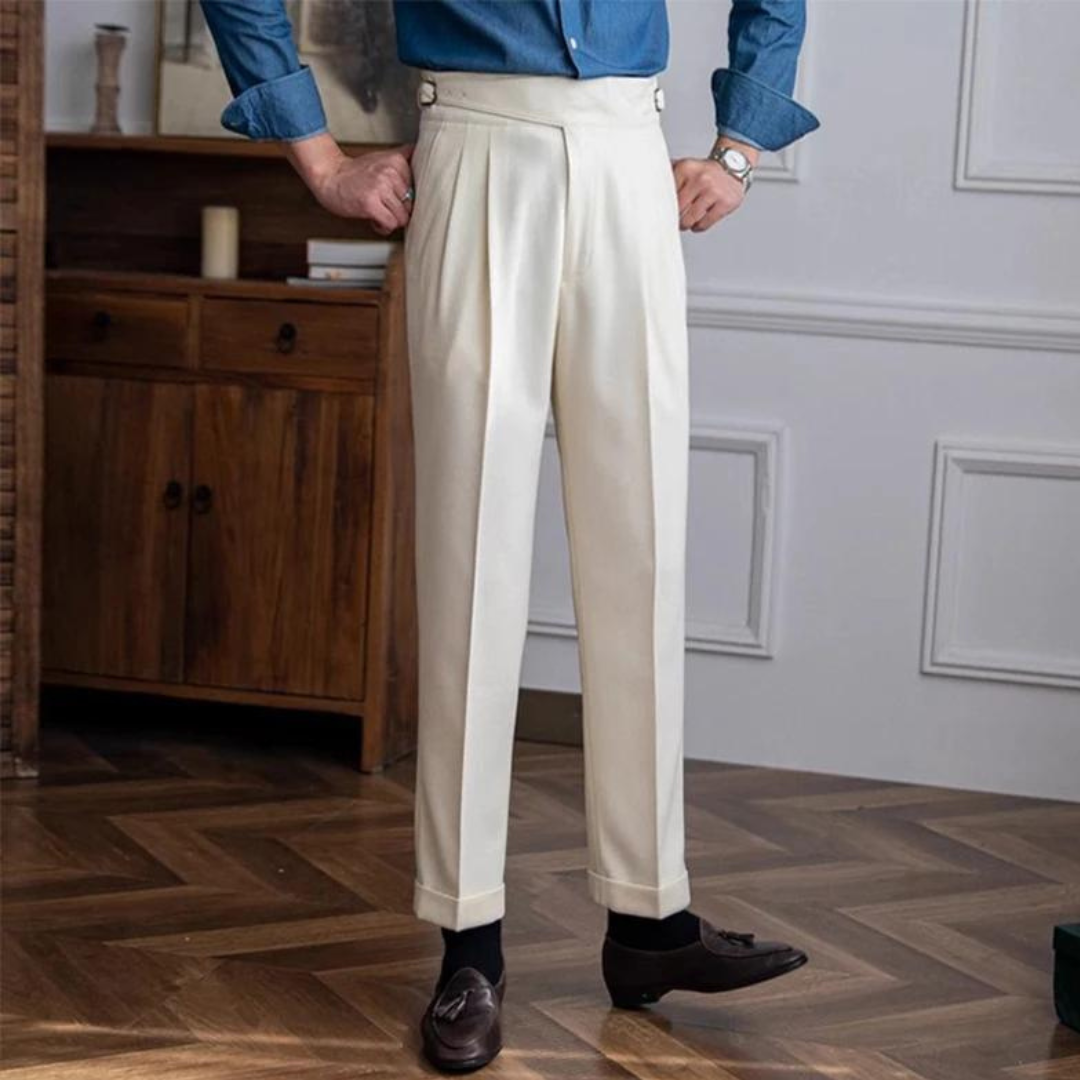 Heren Broek Vintage Plooi Stijl