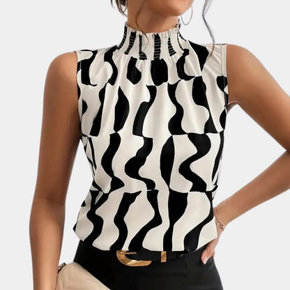 Amarise T-shirt met Hoge Halslijn voor Dames