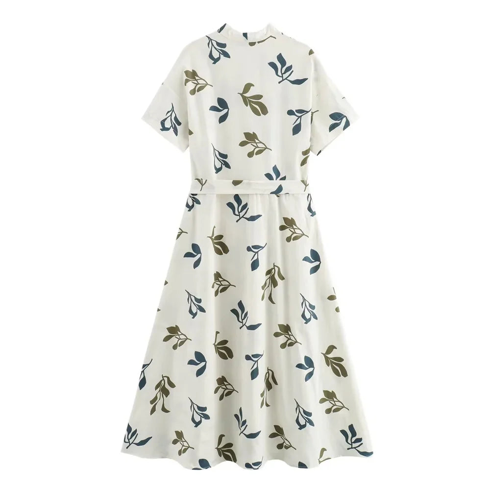 HelderHemel Zomerjurk Met Poplin Print