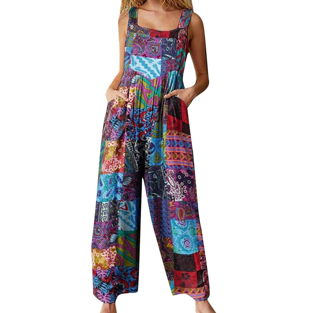 Kleurrijke Jumpsuit voor Vrouw Stijlvol en Comfortabel