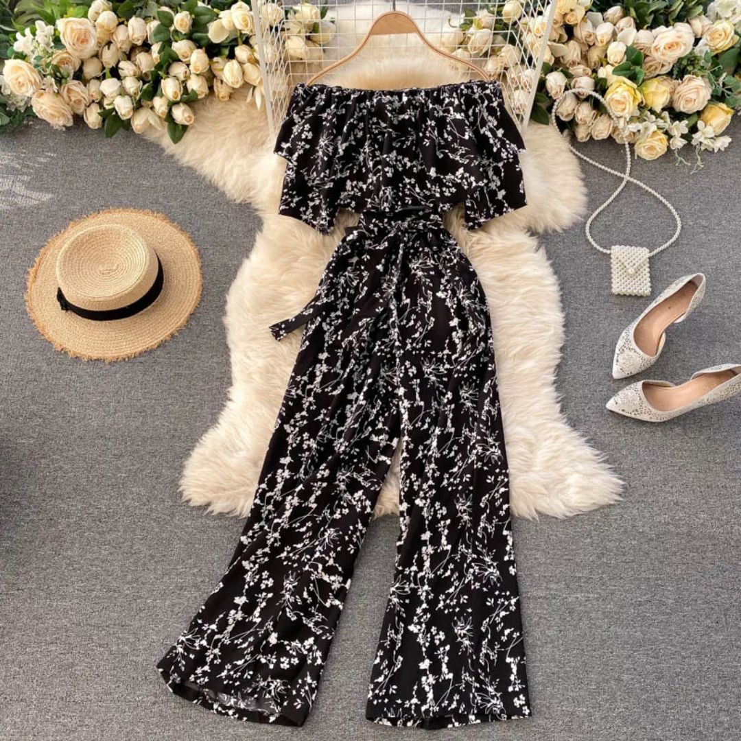 Off-Shoulder Jumpsuit Luchtig Trendy Zomerjurk