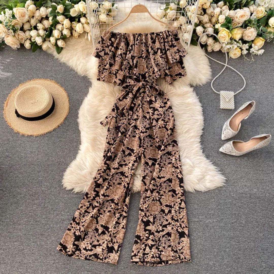 Off-Shoulder Jumpsuit Luchtig Trendy Zomerjurk