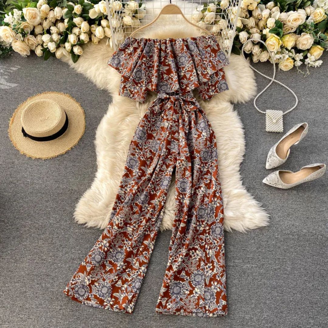 Off-Shoulder Jumpsuit Luchtig Trendy Zomerjurk