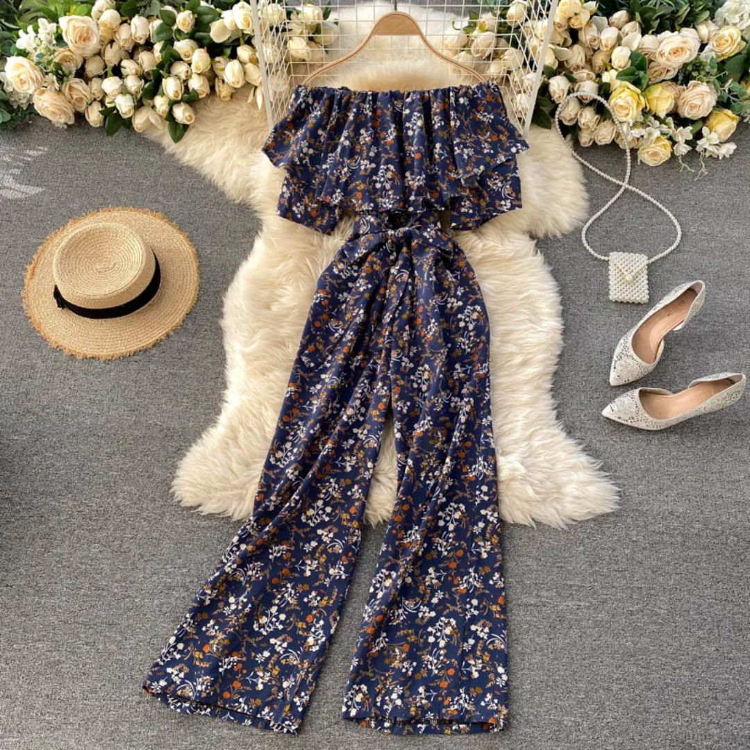 Off-Shoulder Jumpsuit Luchtig Trendy Zomerjurk