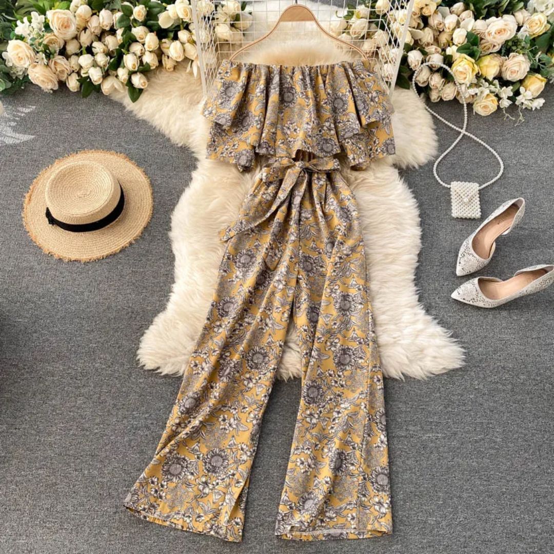 Off-Shoulder Jumpsuit Luchtig Trendy Zomerjurk
