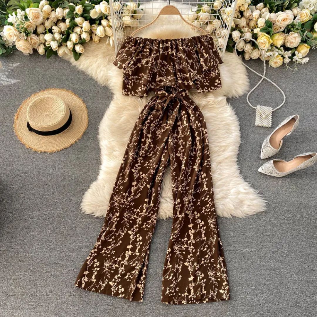 Off-Shoulder Jumpsuit Luchtig Trendy Zomerjurk