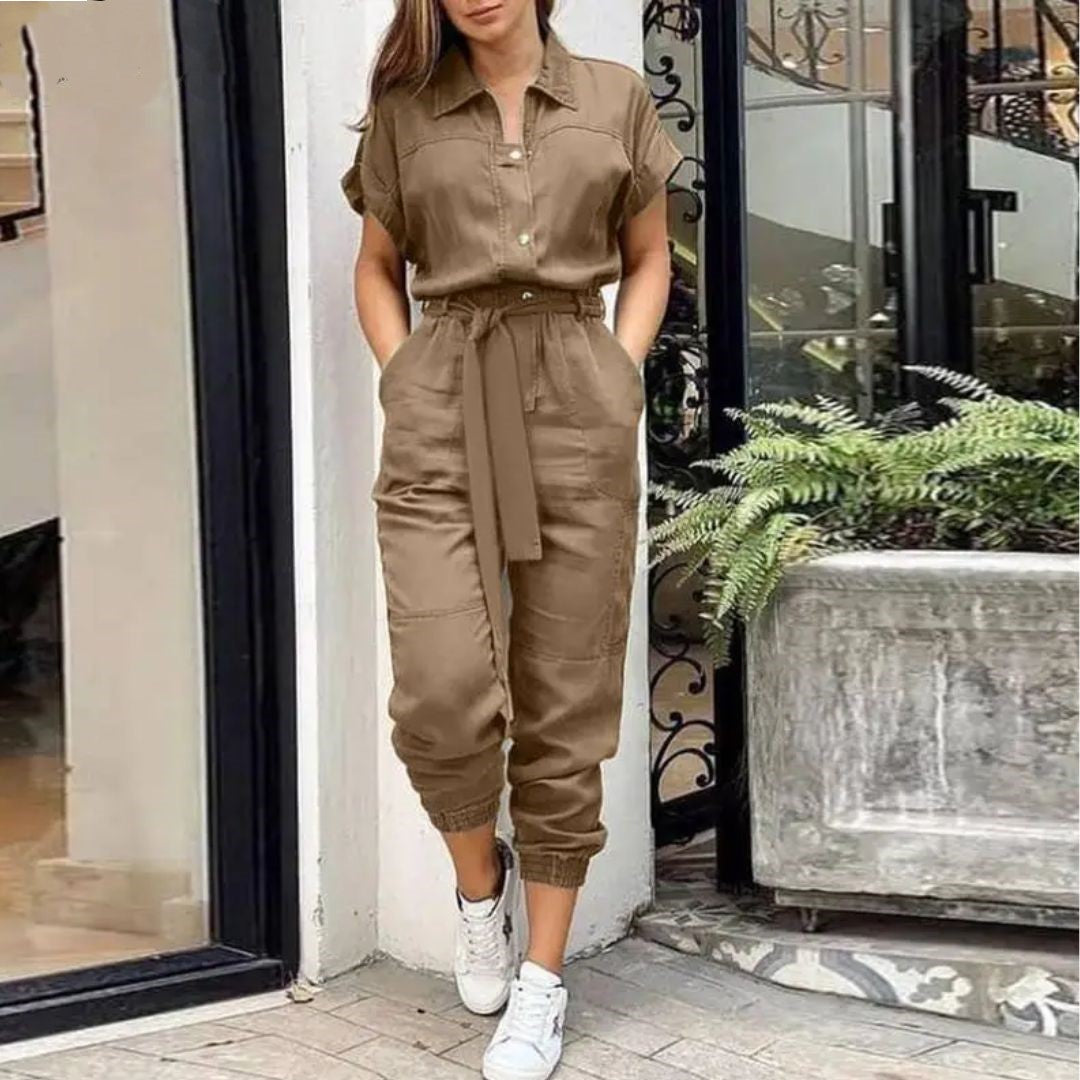 Vrouwelijke Jumpsuit Vintage Stijl Vol Elegance - Mode Vibes