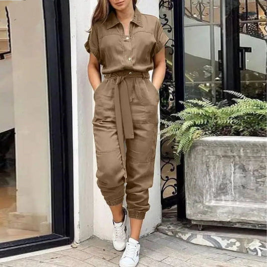 Vrouwelijke Jumpsuit Vintage Stijl Vol Elegance - Mode Vibes