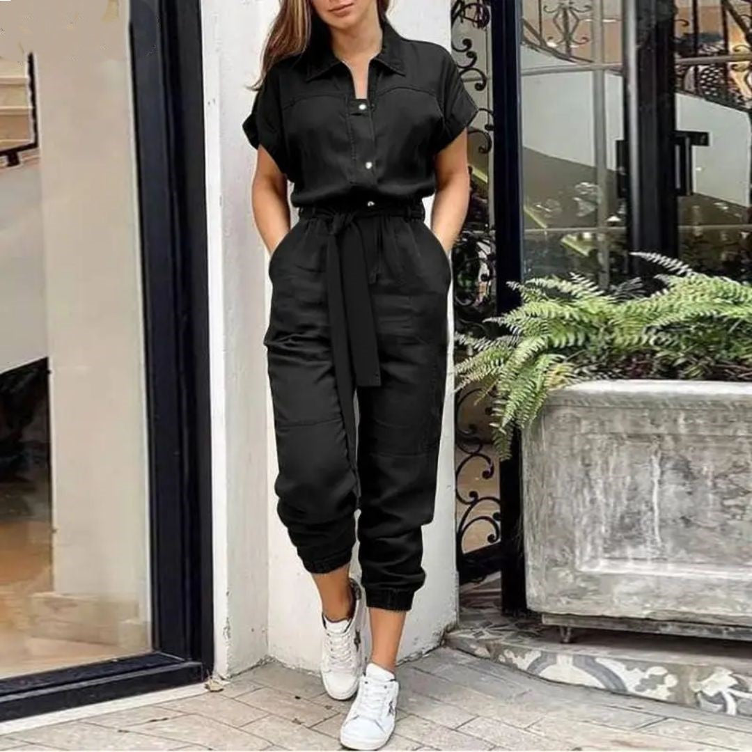 Vrouwelijke Jumpsuit Vintage Stijl Vol Elegance