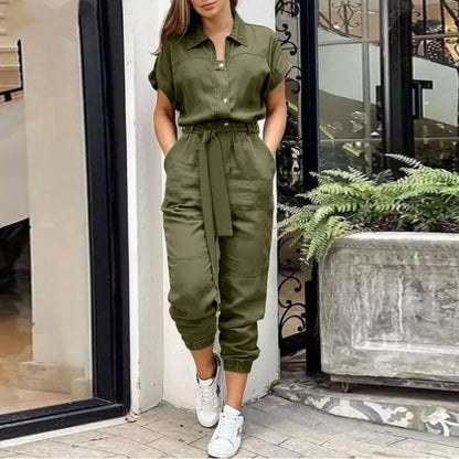 Vrouwelijke Jumpsuit Vintage Stijl Vol Elegance