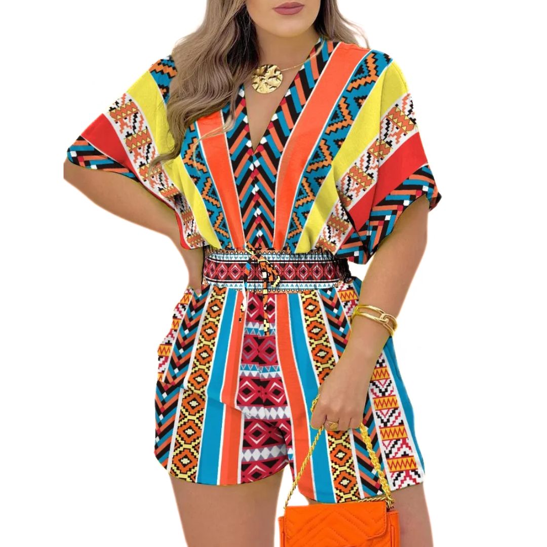 Vrouwelijke Zomerkleurige Jumpsuit Comfy voor Dag en Nacht - Mode Vibes