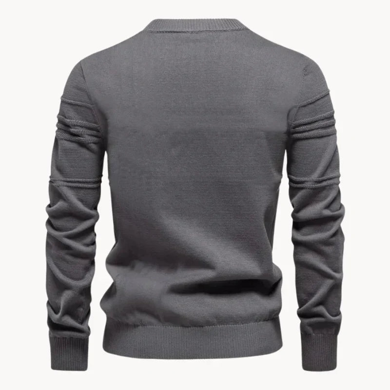 Heren Trui Gebreide Pullover Slim Fit Ademend Katoen
