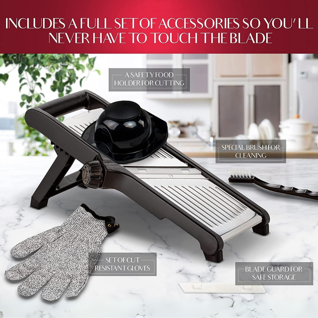 Professionele Foodsnijder Set met Snijbestendige Keukenhandschoenen