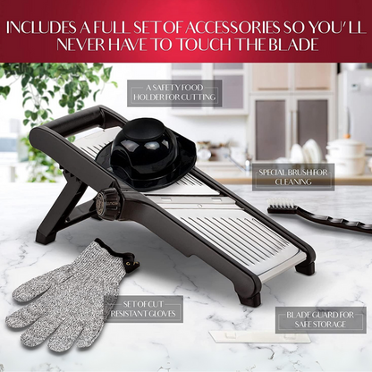 Professionele Foodsnijder Set met Snijbestendige Keukenhandschoenen