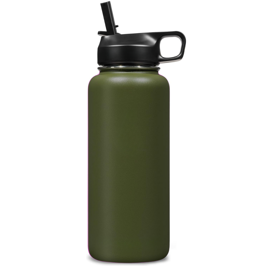 RVS Waterfles Isolerend met Rietje voor Warme en Koude Dranken