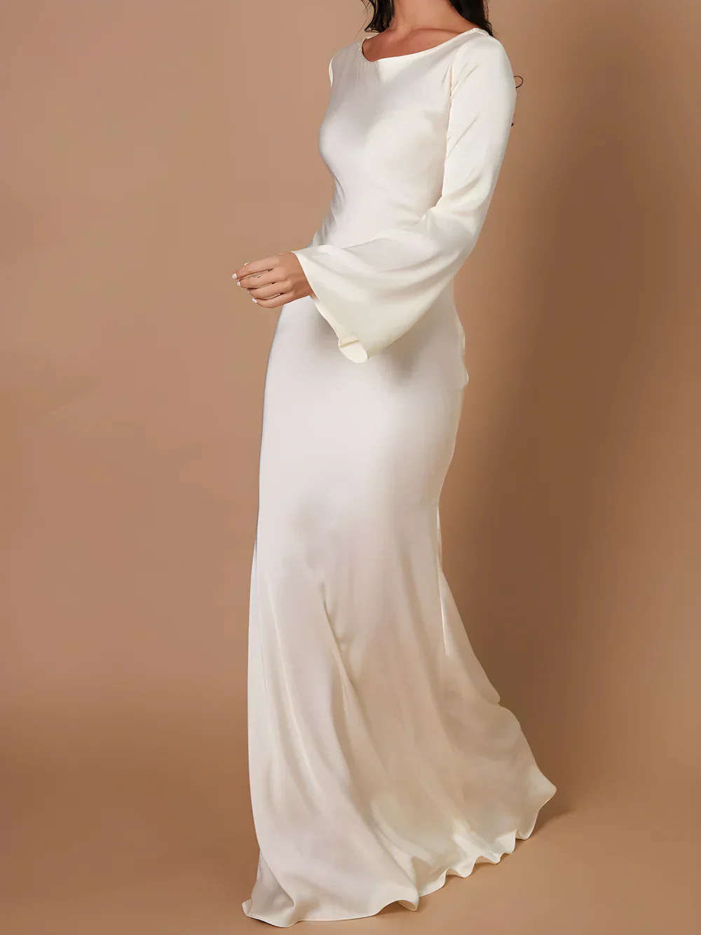 Elegante Maxi-jurk Lange Mouwen Bodycon Stijl