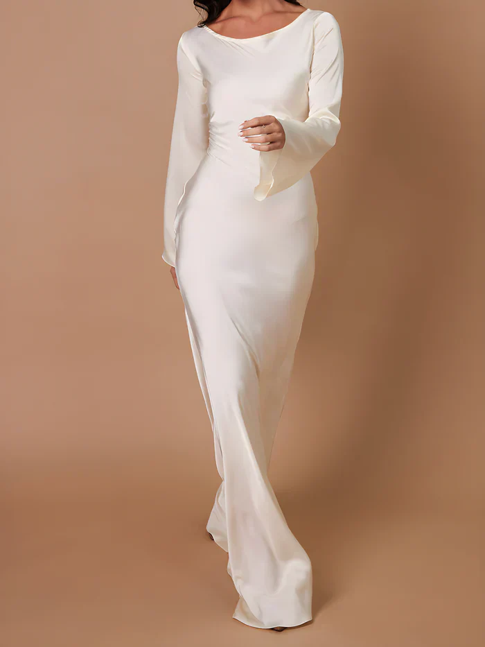 Elegante Maxi-jurk Lange Mouwen Bodycon Stijl