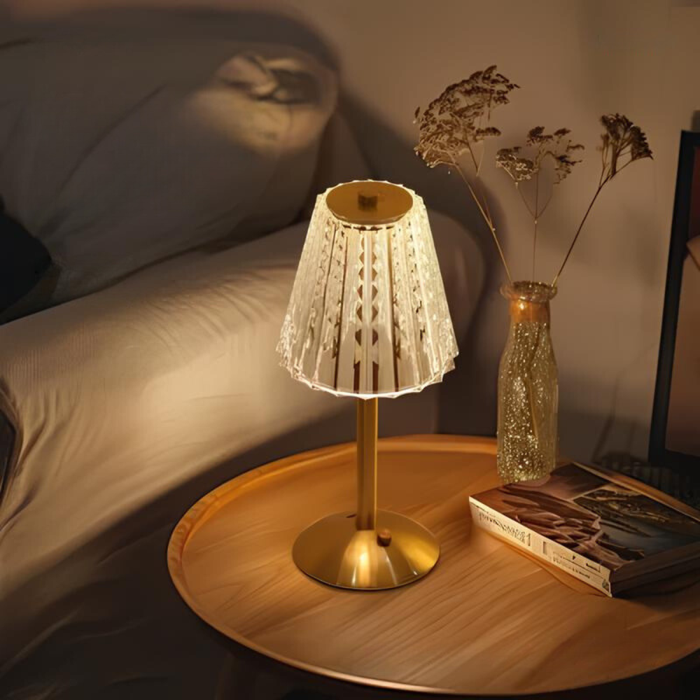 Luxe Tafellamp Goud met Kristallen details