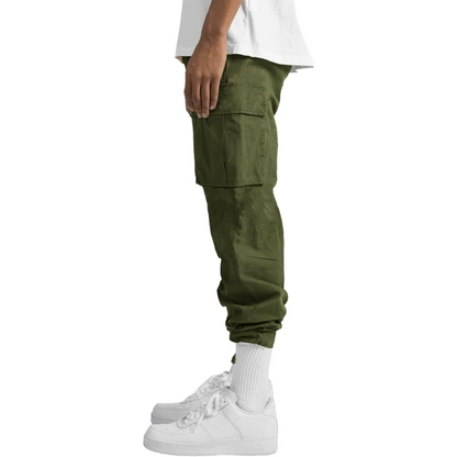 Heren Joggers Cargo Broek Casual Zwart