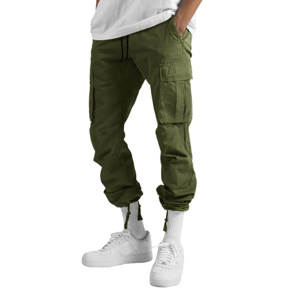 Heren Joggers Cargo Broek Casual Zwart
