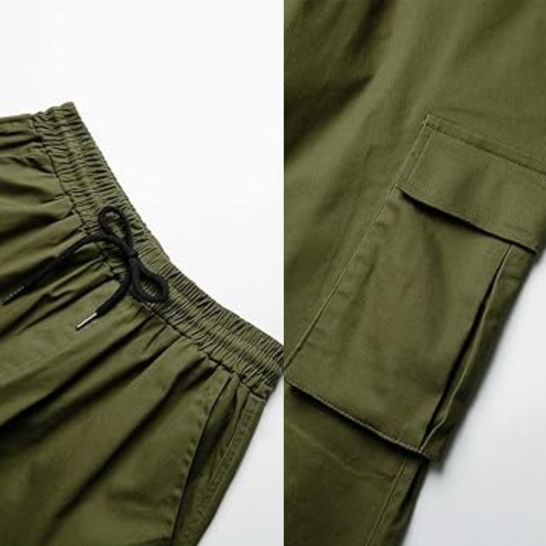 Heren Joggers Cargo Broek Casual Zwart