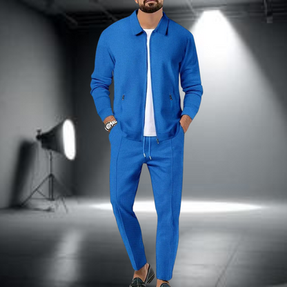 Heren Trainingspak – Stijlvol Vest met Ritssluiting en Joggingbroek, Lichtgewicht Sportset