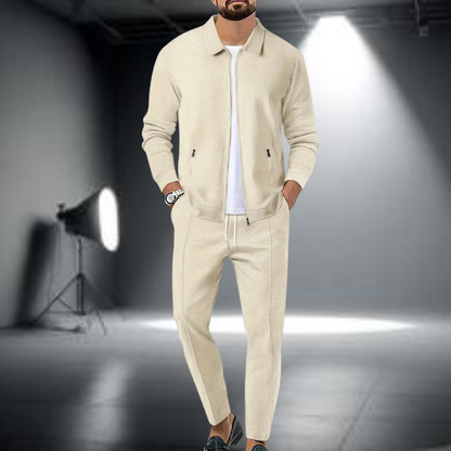 Heren Trainingspak – Stijlvol Vest met Ritssluiting en Joggingbroek, Lichtgewicht Sportset