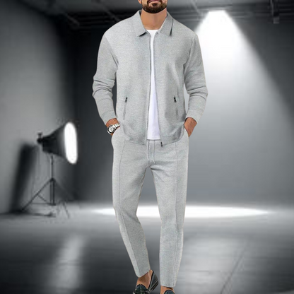 Heren Trainingspak – Stijlvol Vest met Ritssluiting en Joggingbroek, Lichtgewicht Sportset