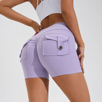 Vrouwelijke Sportshorts Hoge Taille Squat Proof Zwart