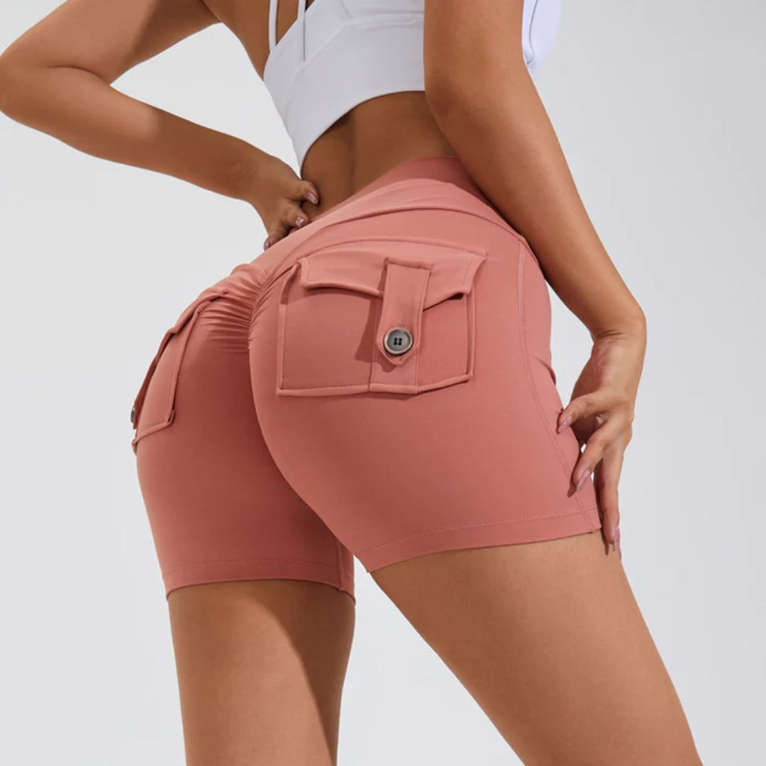 Vrouwelijke Sportshorts Hoge Taille Squat Proof Zwart - Mode Vibes