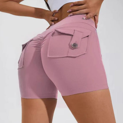 Vrouwelijke Sportshorts Hoge Taille Squat Proof Zwart