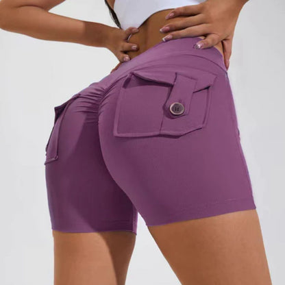 Vrouwelijke Sportshorts Hoge Taille Squat Proof Zwart