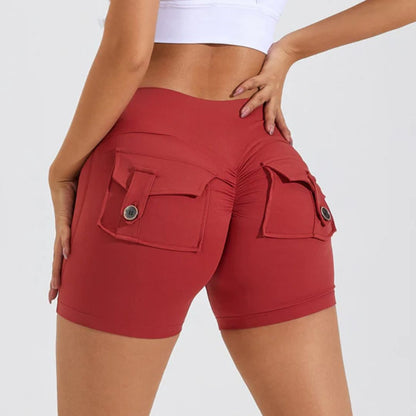 Vrouwelijke Sportshorts Hoge Taille Squat Proof Zwart