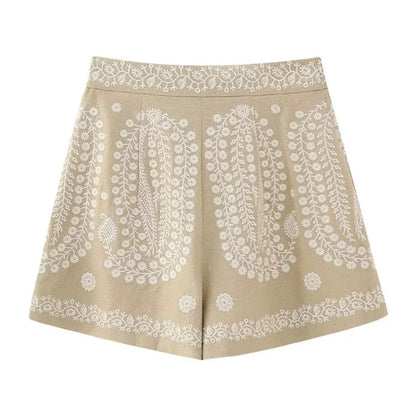 Geborduurde Shorts Hoge Taille Trendy Zomer Mode