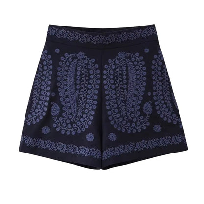 Geborduurde Shorts Hoge Taille Trendy Zomer Mode