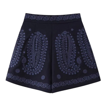 Geborduurde Shorts Hoge Taille Trendy Zomer Mode