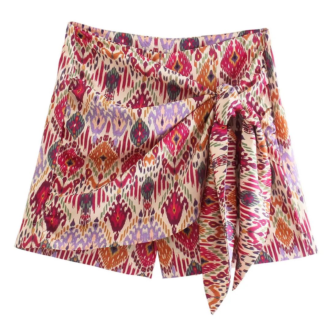 Geknoopte Skort Hoge Taille Zomer Mode - Mode Vibes