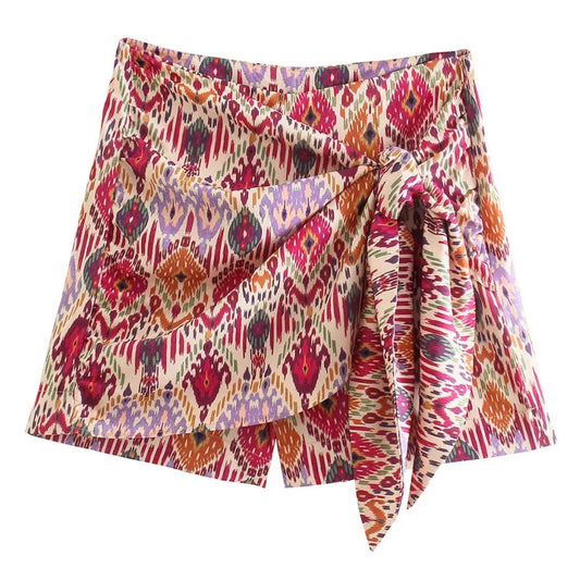 Geknoopte Skort Hoge Taille Zomer Mode - Mode Vibes