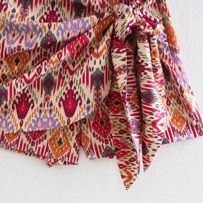 Geknoopte Skort Hoge Taille Zomer Mode