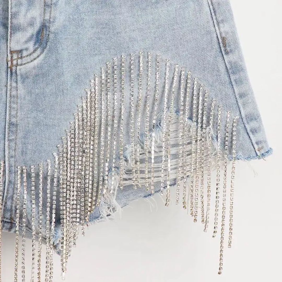 Rokje Kort Diamant Detail Trendy Roze