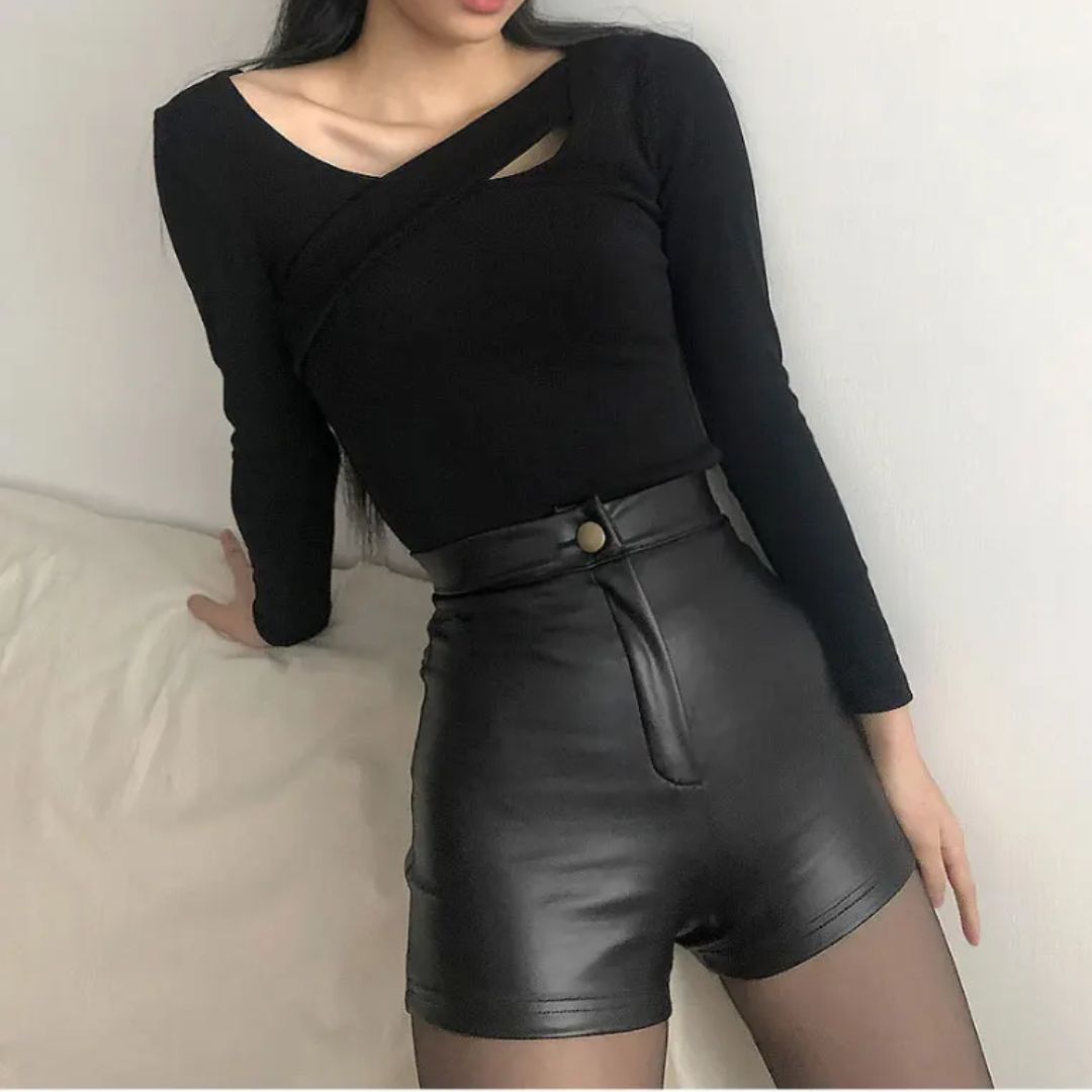 Leren Short Zola Kort en Stijlvol voor Vrouw