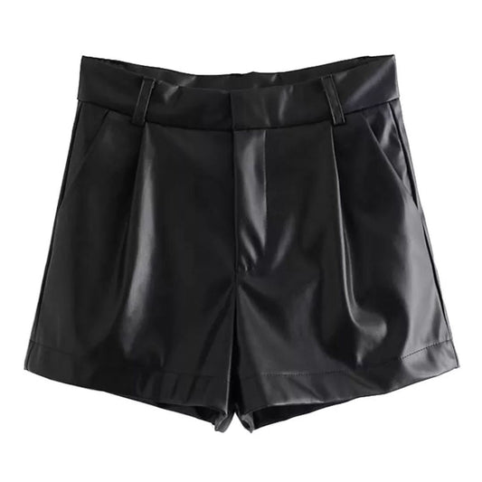 Leren Short Vintage Look Trendy Mode - Mode Vibes