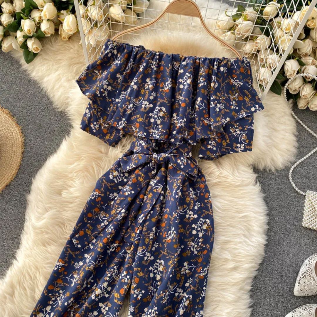 Off-Shoulder Jumpsuit Luchtig Trendy Zomerjurk